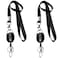 HoAoOo 2 Lanyards 2 Retractable Badge Reel with Clip and Key Ring for ID Card Holders Black