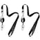 HoAoOo 2 Lanyards 2 Retractable Badge Reel with Clip and Key Ring for ID Card Holders Black