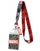 Bioworld Marvel Lanyard ID Badge Holder 2 Rubber Charm Pendant with Raised Script and 2 Sided Vintage Comic Strip Pattern