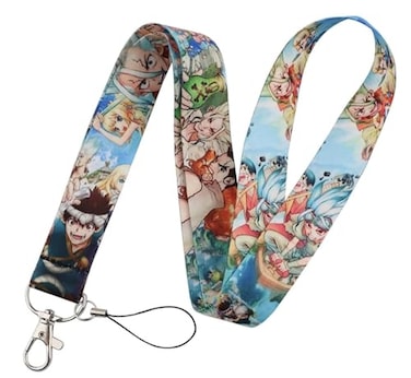 Pinstant Doctor Dr Stone Senku Ishigami Manga Anime 177 Neck Lanyard Keychain Holder ID Badge Mobile Phone Pin Strap