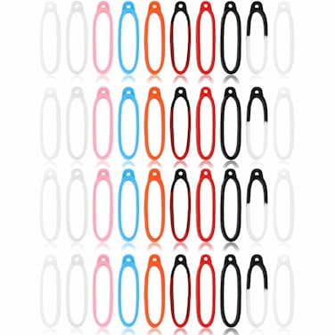 Tufeifrank 40PCS Antilost Silicone Rubber RingAdjustable Elastic Custom Lanyard
