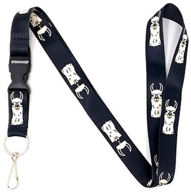 Vinylcation Cute Llama Lanyard with ID Holder Alpaca ID Badge Holder Lanyard Breakaway Safety Buckle Detachable Clip Neck Strap for Keys Teacher Nurse Student Work Gift