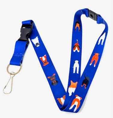 Vinylcation Funny Dog Lover Lanyard Double Sided Badge Holder with Cute Puppy Faces on Front Funny Canine Butts on Back Breakaway Neck Strap for Keys ID Cards Work Badges