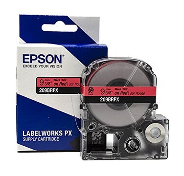 LABELWORKS 209BRPX PET Polyester Tape Cartridge Black on Red Label Maker Tape 38 9MM Wide 30