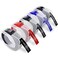 BEYONDTEK Embossing Label Maker Tape Compatible for Dymo 38 Embossing Label Maker 3D Plastic Labels for Dymo Organizer Xpress 12965 DYM 12966 Office Mate II White on BlackRedBlue 5Pack