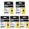 FlyLong 18444 Vinyl Label Tape 12 Replacement for DYMO Rhino 18444 Industrial Permanent Vinyl Tapes Black on White 12 inch x 18 feet Compatible with DYMO Rhino 4200 5000 5200 6000 Label Maker 5pack