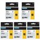 FlyLong 18444 Vinyl Label Tape 12 Replacement for DYMO Rhino 18444 Industrial Permanent Vinyl Tapes Black on White 12 inch x 18 feet Compatible with DYMO Rhino 4200 5000 5200 6000 Label Maker 5pack
