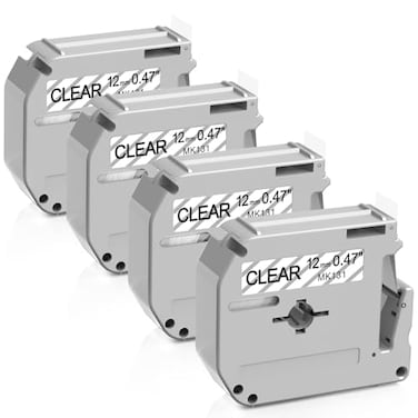 Anycolor M131 PTM95 Clear Tape Replacement for Brother PTouch M Tape MK131 M131 MK131 12mm 047 Clear for Brother PTouch PTM95 PT70BM PT90 PT70 PT65 PT45 Label Maker 4Pack
