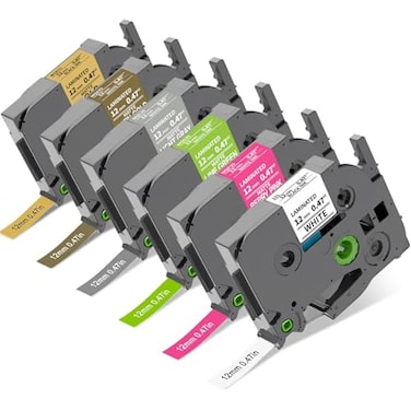 COLORTY Replacement for Brother PTouch Label Maker Tape TZe 12mm 047 Laminated Compatible with Brother P Touch Label Maker PTD210 PTH110 PTD400AD PTP710BT TZe231 Pastel Tape Cassette 6 Pack