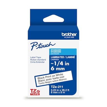 TZe Tapes Genuine Brother 14 6mm Black on White TZe PTouch Tape for Brother PT1700 PT1700 Label Maker