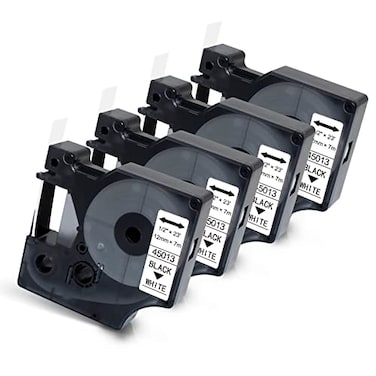 Lonitul Compatible with DYMO D1 Label Tape 45013 Replacement for Dymo Label Maker Refills a45013 White 12 Inch x 23 Feet for Dymo Labelmanager 160 280 360D 500TS PNP 4 Packs