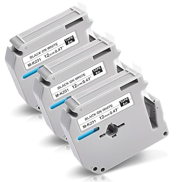 Lonitul MK231s Label Tape Replacement for Brother P Touch M Tape 12mm 047 White MK231 MK231 Compatible with Brother PTM95 PT90 PT80 PT70 PT65 PT45 Label Maker 12mm x 8m