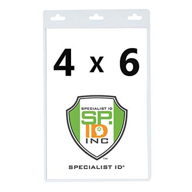 Specialist ID 10 Pack Vertical Oversized 4X6 Vinyl ID Badge Holder for Extra Large Credentials and Tickets XL46V by