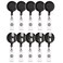 pasezenn 10 Pack Black Retractable ID Name Badge Holder Reels with Swivel Alligator Clip and Vinyl Card Strap for Nurse Office Worker