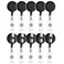pasezenn 10 Pack Black Retractable ID Name Badge Holder Reels with Swivel Alligator Clip and Vinyl Card Strap for Nurse Office Worker