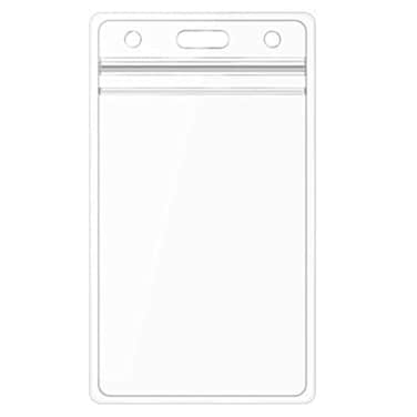 Cypes 10 Pack Heavy Duty ID Card Badge Holder with Resealable Zipper Waterproof Type PVC ID Card Holder Vertical Style Clear by Crafts