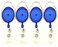 ONDEPOT 10pcs Translucent Blue Carabiner Retractable Badge ID Reel Premium Quality Retractable Badge Reel