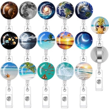 SYNLIN 16pcs Badge Reels Retractable Badge HoldersId Badge Holders Retractable with ClipCute Badge Reel for MenWomenGirls 08