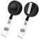koorito 2 Pack Badge Reels Retractable with Swivel Alligator Clip Retractable Badge Holder Reel Clips for Teachers Students Office Workers Black