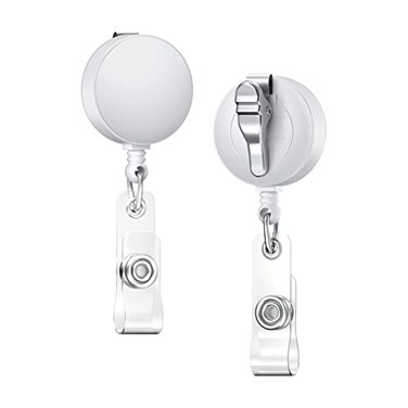 Anffilona 2 Pack Badge Reels RetractableStudent Badge HoldersRetractable ID Name Badge Holder Reels with Alligator Clip
