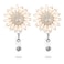 Ascrafter 2 Pack Luxury Flower Retractable Name Card Badge Holder with Alligator Clip ID Badge Reel Clip On Card Holders