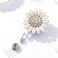 Ascrafter 2 Pack Luxury Flower Retractable Name Card Badge Holder with Alligator Clip ID Badge Reel Clip On Card Holders