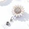 Ascrafter 2 Pack Luxury Flower Retractable Name Card Badge Holder with Alligator Clip ID Badge Reel Clip On Card Holders
