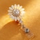 Ascrafter 2 Pack Luxury Flower Retractable Name Card Badge Holder with Alligator Clip ID Badge Reel Clip On Card Holders