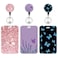 COOKOOKY 3 Set Heavy Duty Badge Holder with Retractable ReelID Badge Holder Key Card Work Badge Clip for Nurse Teacher Student Office Women Men
