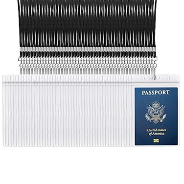Cypes 50PACK 4x6Inch Extra Large Passport Holders with Lanyards Fill for PassportsCash Credit Card Plane Ticket Receiptsby Crafts