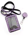 ALL in ONE Rhinestone Lanyard Bling Crystal Necklace Badge Reel Card Holder for Business IdKey Purple