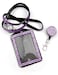 ALL in ONE Rhinestone Lanyard Bling Crystal Necklace Badge Reel Card Holder for Business IdKey Purple
