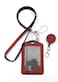 ALL in ONE Rhinestone Lanyard Bling Crystal Necklace Badge Reel Card Holder for Business IdKey RED
