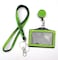 ALL in ONE Rhinestone Lanyard Bling Crystal Necklace Badge Reel Horizontal Card Holder for Business IdKey Green