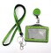 ALL in ONE Rhinestone Lanyard Bling Crystal Necklace Badge Reel Horizontal Card Holder for Business IdKey Green