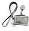 All In ALL in ONE Rhinestone Lanyard Bling Crystal Necklace Badge Reel Horizontal Card Holder for Business IdKey White