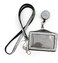 All In ALL in ONE Rhinestone Lanyard Bling Crystal Necklace Badge Reel Horizontal Card Holder for Business IdKey White