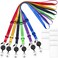 AMUU 6 Colors Lanyards Adjustable Extend Length with Vertical ID Badge Holder and Retractable Badge ReelRedYellowBlackGreenPurpleRoyal Blue6 Pack