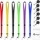 AMUU 6 Colors Lanyards Adjustable Extend Length with Vertical ID Badge Holder and Retractable Badge ReelRedYellowBlackGreenPurpleRoyal Blue6 Pack