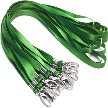 Antspirit 50 Pack Lanyards for Id Badges Holder Bulk Lanyard with Clip Swivel Hooks Green