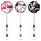 Artscope 3 Pack Crystal Glass Retractable Badge Reel Holder 24 inch Retractable Cord Nurse Badge Clip ID Name Badge Holder with Belt Clip Flamingo A