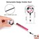 Artscope 3 Pack Crystal Glass Retractable Badge Reel Holder 24 inch Retractable Cord Nurse Badge Clip ID Name Badge Holder with Belt Clip Flamingo A