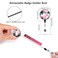 Artscope 3 Pack Crystal Glass Retractable Badge Reel Holder 24 inch Retractable Cord Nurse Badge Clip ID Name Badge Holder with Belt Clip Flamingo A