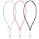 Ascrafter Bling Crystal Lanyard Strap with Metal Clasp Keyring Rhinestone Neck Lanyard for Women ID Card Keys Strap 3 PackBlackPinkMulticolor
