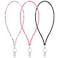Ascrafter Bling Crystal Lanyard Strap with Metal Clasp Keyring Rhinestone Neck Lanyard for Women ID Card Keys Strap 3 PackBlackPinkMulticolor
