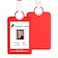 HEYDEFO Badge Holder ID Silicon Card Holder Vertical with Lanyard Neck Strap Heavy Duty ID Card Business Card Offices Supplies Red