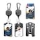 COOKOOKY Badge Holder Retractable Clip Heavy Duty Carabiner Badge Reel Keychain with Lanyard ID Cards Holder Cool Tactical ID Holder