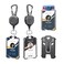 COOKOOKY Badge Holder Retractable Clip Heavy Duty Carabiner Badge Reel Keychain with Lanyard ID Cards Holder Cool Tactical ID Holder