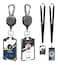 COOKOOKY Badge Holder Retractable Clip Heavy Duty Carabiner Badge Reel Keychain with Lanyard ID Cards Holder Cool Tactical ID Holder