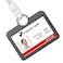 HiCycle2 Badge Holder Silicone Horizontal ID Badge Card Holder with Lanyard Neck Strap Heavy Duty ID Card Business Card Offices Supplies Grey
